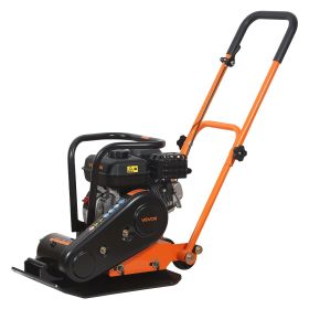 Plate Compactor, 6.5 HP 196CC Gas Engine, 5600 VPM Vibrating Ground Rammer, 2360 lbs Compaction Force, 20.1 x 15 in Plate