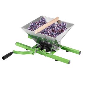 1.8 Gal/7L Fruit and Apple Crusher, Large Manual Grinder, Stainless Steel Fruit Scratter Pulper for Wine Cider Apple Grape Pressing