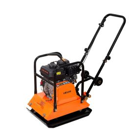 Plate Compactor, 6.5 HP 196CC Gas Engine, 5700 VPM Vibrating Ground Rammer, 4047 lbs Compaction Force, 21 x 16 in Plate