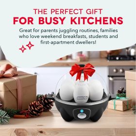 Rapid Egg Cooker: 7 Egg Capacity Electric Egg Cooker for Hard Boiled Eggs, Poached Eggs, Scrambled Eggs, or Omelets.