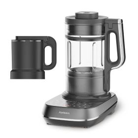 Joydeem Soymilk Maker Machine, Heated Blender with Grind Cup, Low Noise Variable Frequency Brushless Motor, 1.75L Capacity, Black, JD-B1Pro