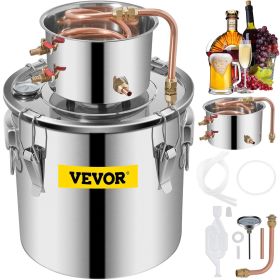 Moonshine Still Distiller 5Gal 21L Stainless Steel Water Distiller Copper Tube Home Brewing Kit Build-in Thermometer for DIY Whisky Wine Brandy S
