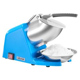 Ice Crusher Machine, 286lbs Per Hour Electric 4 Blades Snow Cone Maker, Stainless Steel Shaved Ice Machine with Bowl and Cover (Default: Default)